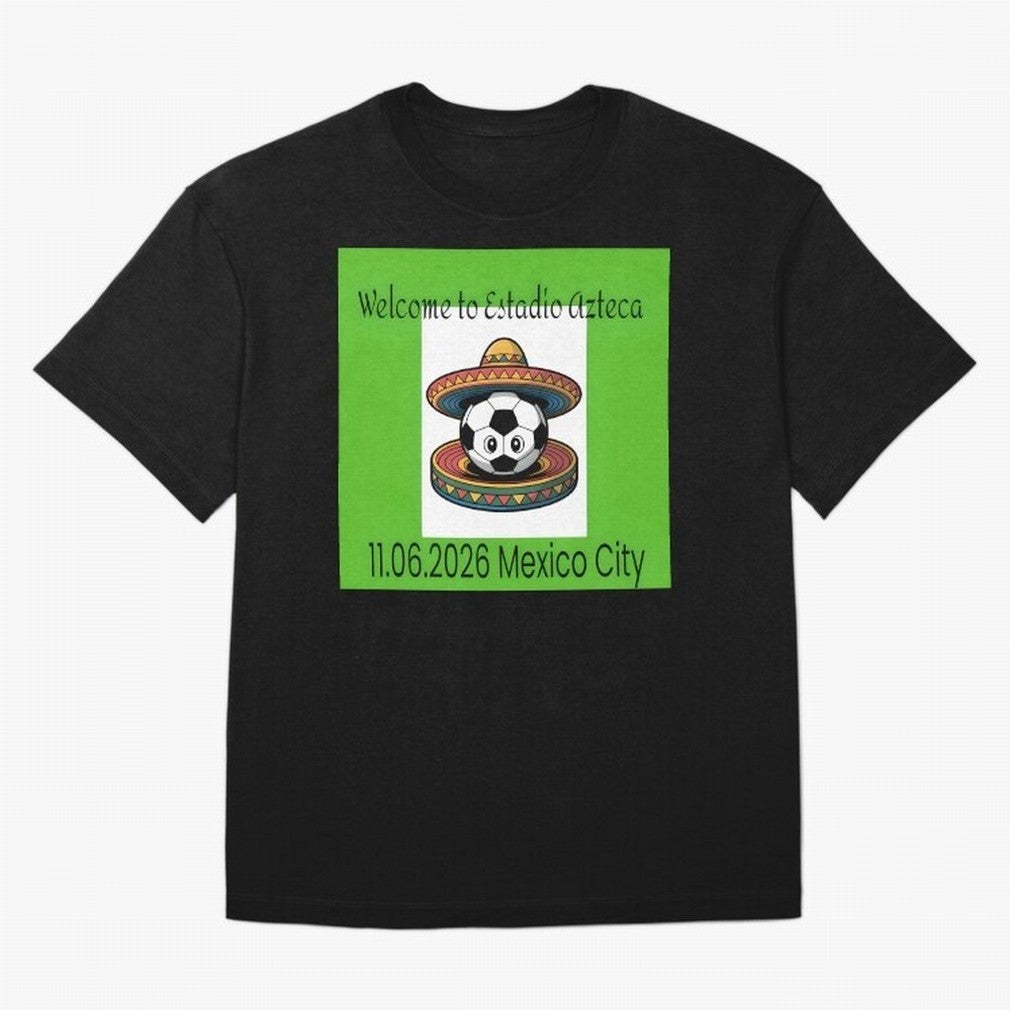Welcome to Estadio Azteca Mexico City June 11, 2026 Oversized T-Shirt Bring Retro Soccer Energy to the FIFA World Cup 2026 Group Stage Journey through Haaland and Mbappe Highlights, England and Germany Pride, Championship Spirit, Famous Goals,
