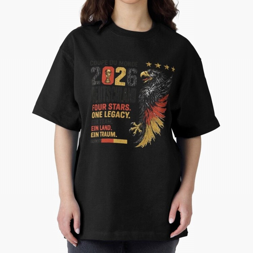 Germany Soccer World Cup 2026 Eagle Vintage Design Oversized T-Shirt Celebrate Classic Football Spirit in Match Day Hype around FIFA World Cup 2026 USA Canada Mexico, Mbappe, Brazil, Classic Soccer Heritage, Championship Pressure, Fan Loyalty and