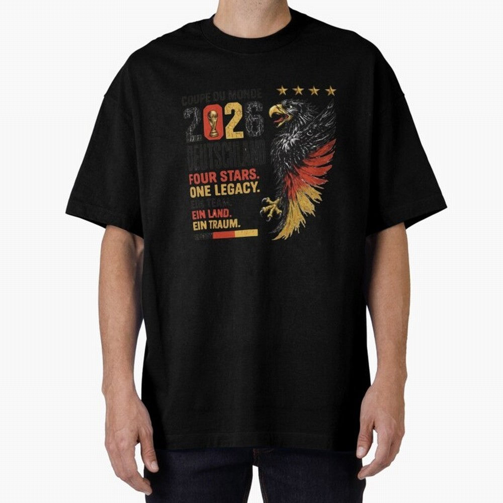 Germany Soccer World Cup 2026 Eagle Vintage Design Oversized T-Shirt Celebrate Classic Football Spirit in Match Day Hype around FIFA World Cup 2026 USA Canada Mexico, Mbappe, Brazil, Classic Soccer Heritage, Championship Pressure, Fan Loyalty and