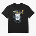 Argentina Football Champion World Cup 2026 - Gold Stars Watercolor Oversized T-Shirt Remember Iconic Moments from Global Football Passion for FIFA World Cup 2026 Group Stage, Made for Mbappe and Neymar, England, France and Netherlands, Vintage