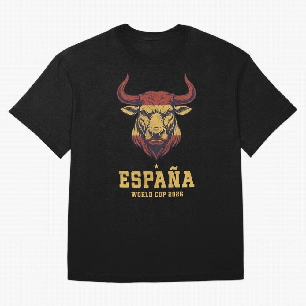 Spain Football World Cup 2026 - Vintage Spanish Bull Espa?a Oversized T-Shirt Support Your Favorite Stars during the FIFA World Cup 2026 Journey through Messi, CR7 and Mbappe Highlights, Brazil, Portugal and Argentina Pride, Football Passion,