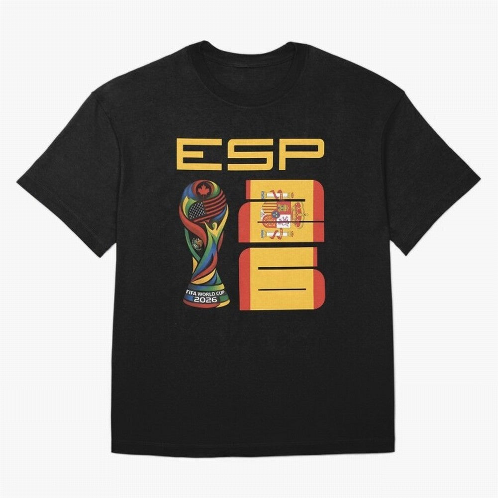 Spain Soccer World Cup 2026 Fan Art - ESP La Roja Oversized T-Shirt Stand Out with Spirit from FIFA World Cup 2026 USA Canada Mexico Spirit, with Argentina and Brazil, Haaland, Global Supporter Spirit, Legendary Goals, National Colors and
