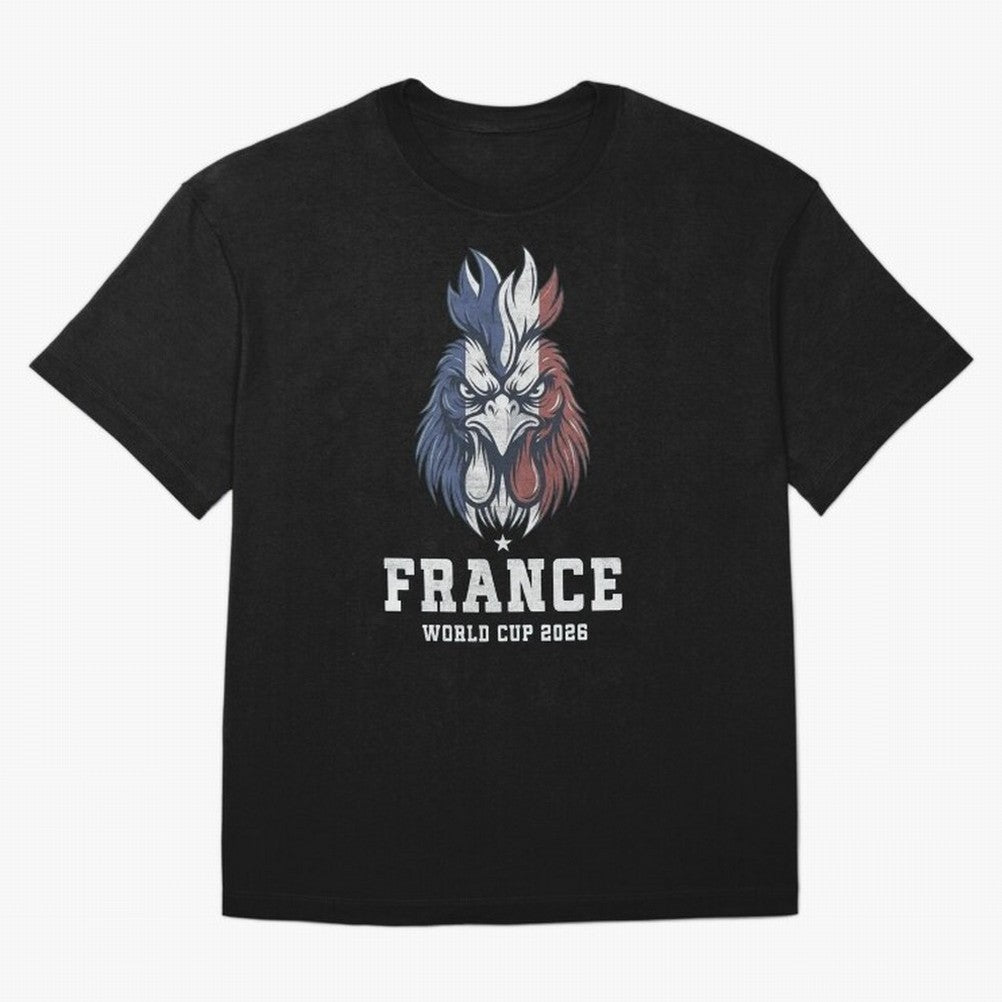 France Football World Cup 2026 Rooster Mascot Art Oversized T-Shirt Represent Football Lovers during FIFA World Cup 2026 Centered on Messi, Argentina and Brazil Energy, Stadium Memories, Football Loyalty, International Chants and Championship
