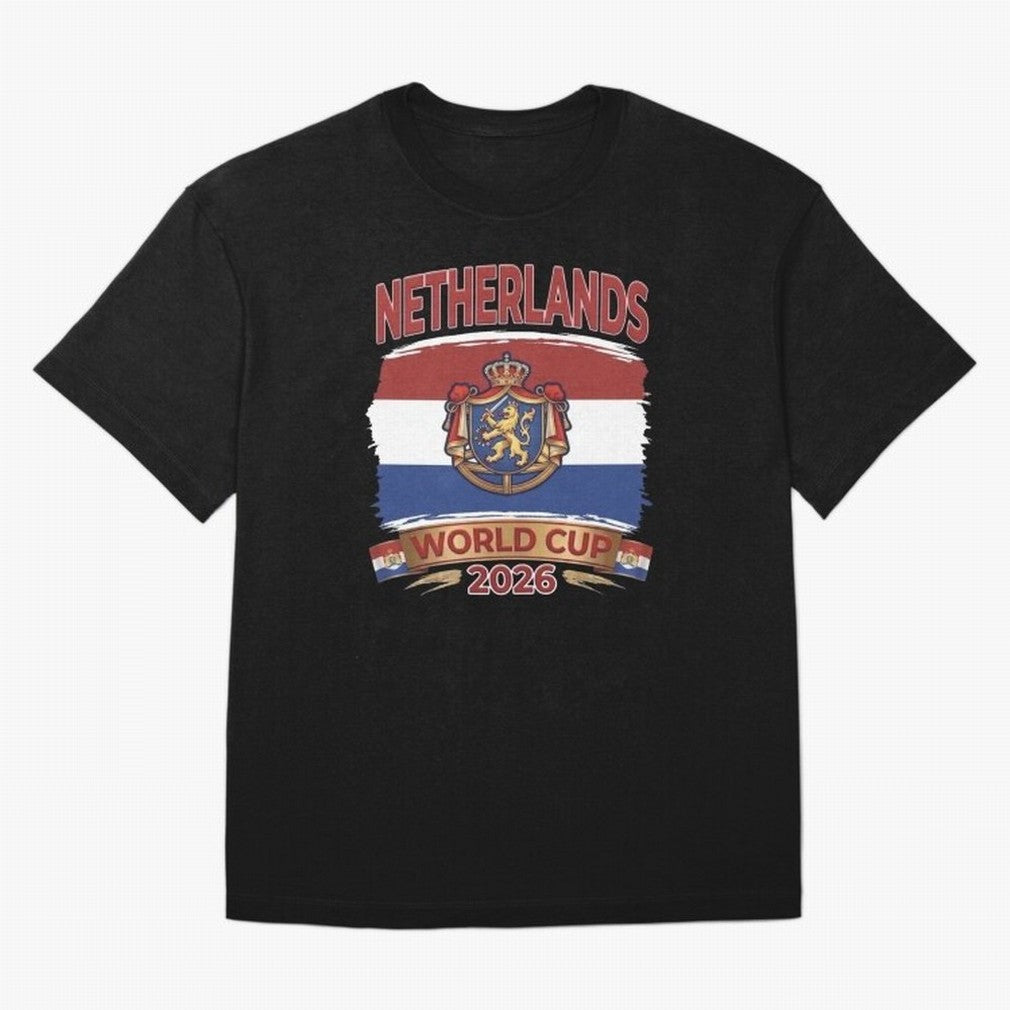 Netherlands World Cup 2026 Coat of Arms Football Design Oversized T-Shirt Stand Proud for FIFA World Cup 2026 Group Stage Spirit, Built around Germany, CR7, Supporter Pride, Iconic Celebrations, Legendary Names and Global Match Day Energy; Perfect