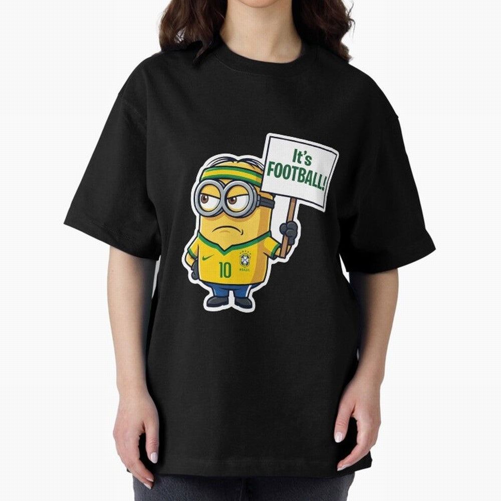 It's Football! - Funny Brazil Soccer Meme (Soccer v Football) v2 Oversized T-Shirt Keep the Match Day Mood of FIFA World Cup 2026 Group Stage for Fans of Cristiano Ronaldo, Haaland and CR7 and France and Portugal, Bringing Tournament Hype, Historic