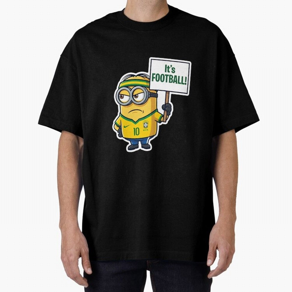 It's Football! - Funny Brazil Soccer Meme (Soccer v Football) v2 Oversized T-Shirt Keep the Match Day Mood of FIFA World Cup 2026 Group Stage for Fans of Cristiano Ronaldo, Haaland and CR7 and France and Portugal, Bringing Tournament Hype, Historic