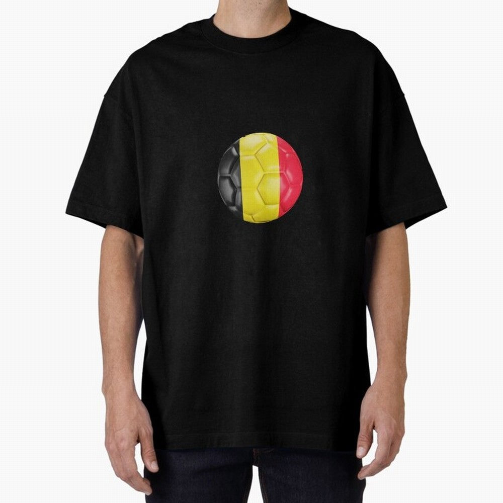 Belgium Football Ball Oversized T-Shirt Bring a Vintage Feel to Match Day Hype around FIFA World Cup 2026 Group Stage, Messi and Cristiano Ronaldo, Spain and Netherlands, Fan Favorite Moments, National Team Passion, Big Match Drama and Soccer