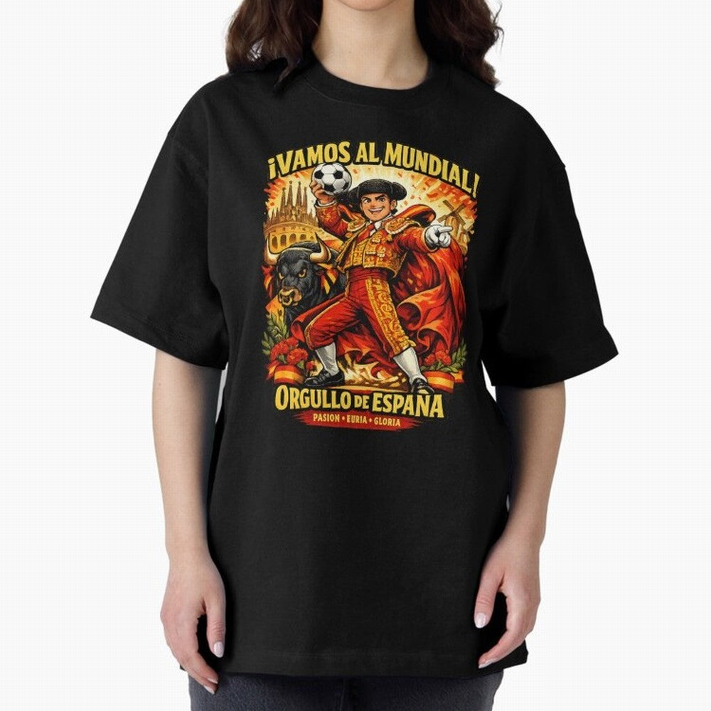 Spain World Cup 2026 Matador Fan Shirt Oversized T-Shirt Bring a Champion Mindset to FIFA World Cup 2026 Group Stage Spirit, Capturing Spain, Cristiano Ronaldo, Haaland and CR7, Champion Mindset, Group Stage Buzz, Knockout Tension and Passionate