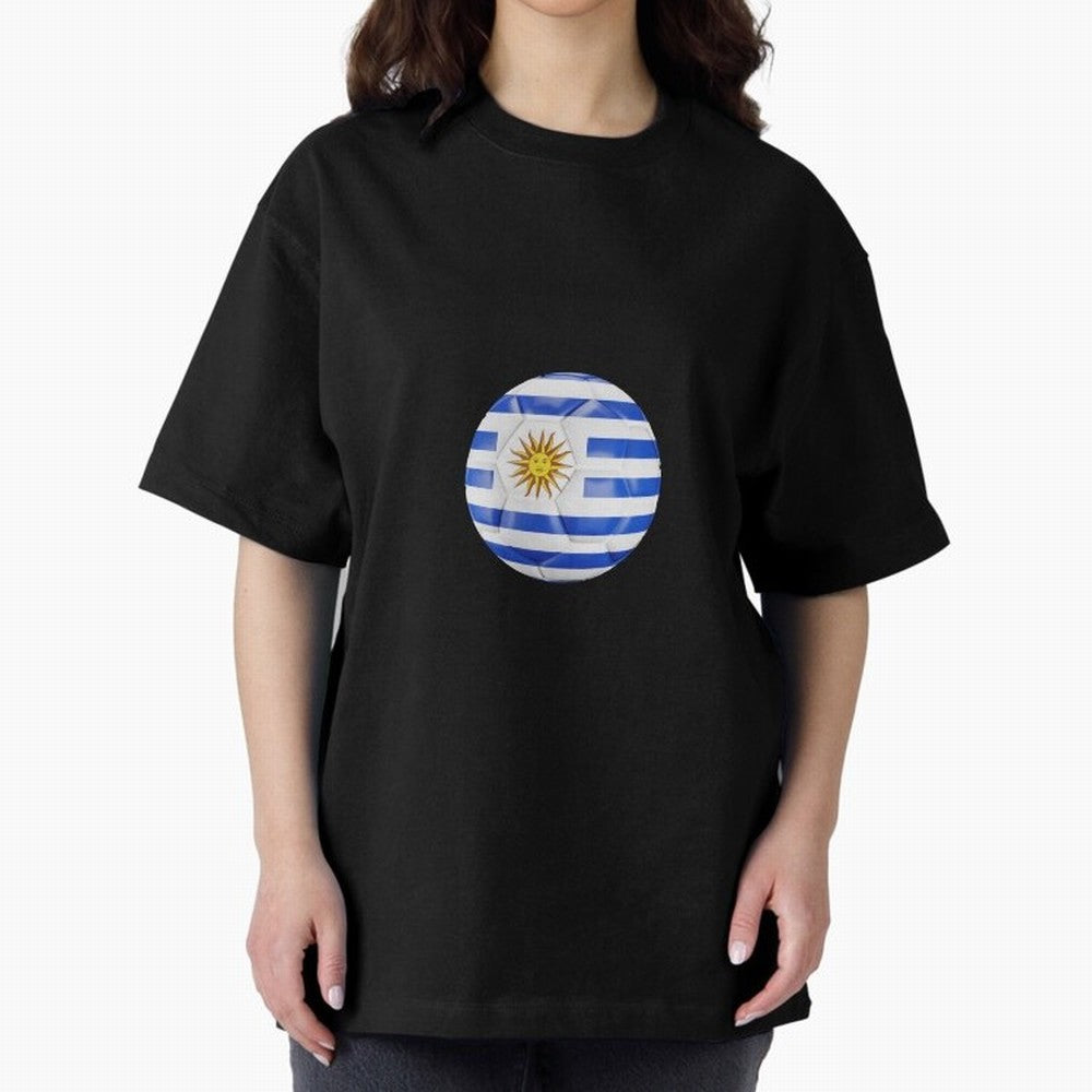 Uruguay Football Oversized T-Shirt Show Your Stadium Side during FIFA World Cup 2026 Group Stage for Fans of Cristiano Ronaldo, Haaland and CR7 and England, France and Netherlands, Bringing Classic Soccer Heritage, Championship Pressure, Fan