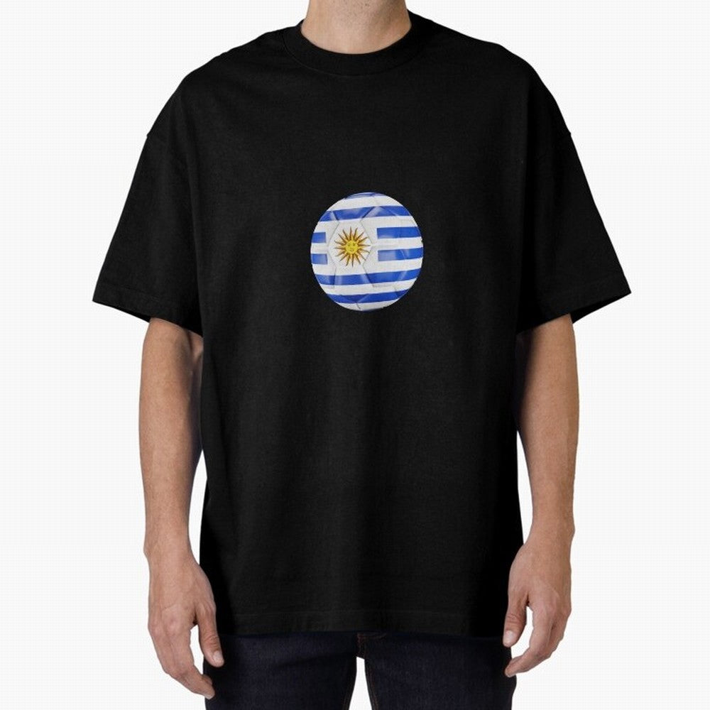 Uruguay Football Oversized T-Shirt Show Your Stadium Side during FIFA World Cup 2026 Group Stage for Fans of Cristiano Ronaldo, Haaland and CR7 and England, France and Netherlands, Bringing Classic Soccer Heritage, Championship Pressure, Fan