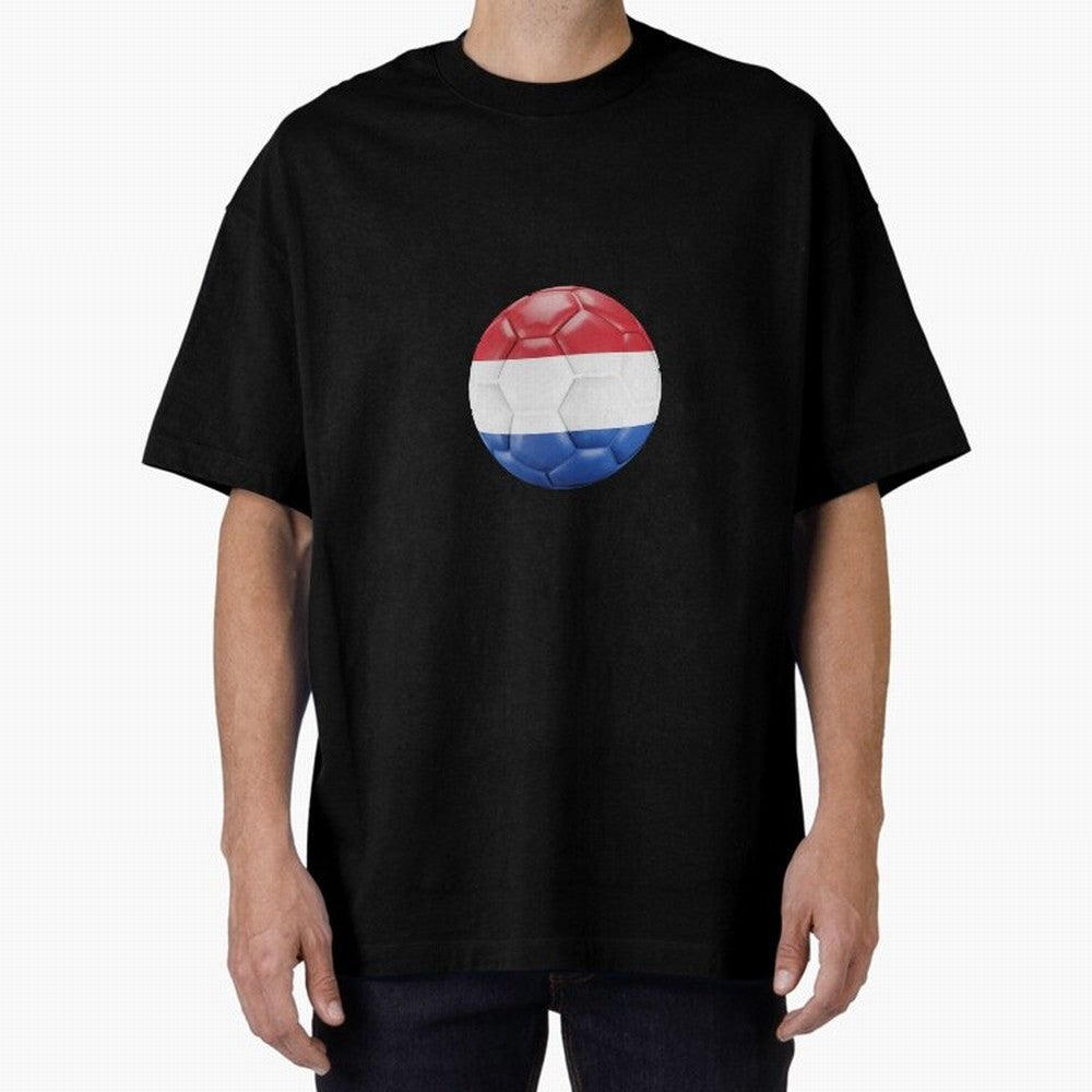 Netherlands Oversized T-Shirt Show Support during FIFA World Cup 2026 for Fans of Messi and Cristiano Ronaldo and Netherlands, Bringing Vintage Soccer Flavor, Modern Football Stars, National Flags and Final Night Emotion; Great for Supporters Who