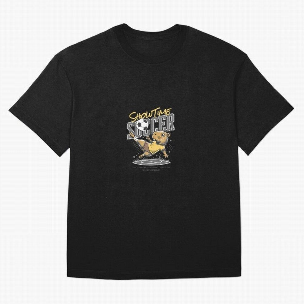 Capybara Playing Soccer Football Gray Vibes Oversized T-Shirt Capture FIFA World Cup 2026 Spirit, Made for France and Portugal, Messi and Cristiano Ronaldo, Match Day Excitement, Supporter Culture, Golden Goals and Global Football Passion; Perfect
