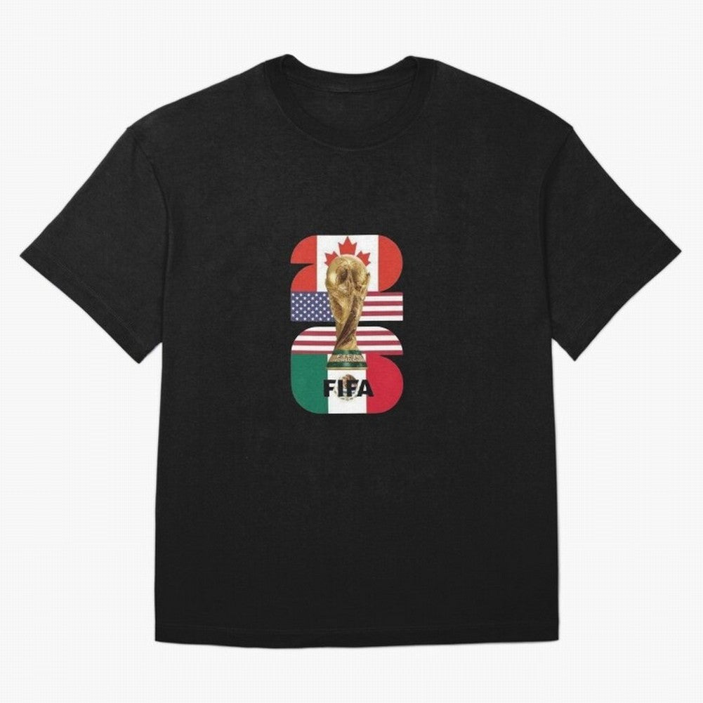 Three Nations Host Trophy Vertical Oversized T-Shirt Step into the FIFA World Cup 2026 Group Stage Journey through Neymar, Haaland and Cristiano Ronaldo Highlights, Netherlands Pride, Supporter Pride, Iconic Celebrations, Legendary Names and Global