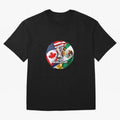 Host Trio Flags Circular Emblem Oversized T-Shirt Bring Trophy Dreams to the FIFA World Cup 2026 Journey through CR7 and Messi Highlights, Argentina and Brazil Pride, Goal Celebration Energy, Supporter Heritage, Football Icons and Worldwide