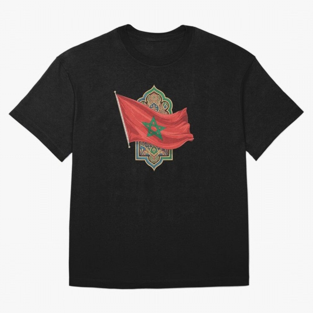 Morocco Flag Heritage World Cup 2026 Oversized T-Shirt Stand Proud for Match Day Hype around FIFA World Cup 2026 Group Stage, CR7, England, Stadium Chants, National Pride, Trophy Dreams and Unforgettable Football Memories; Built for Supporters