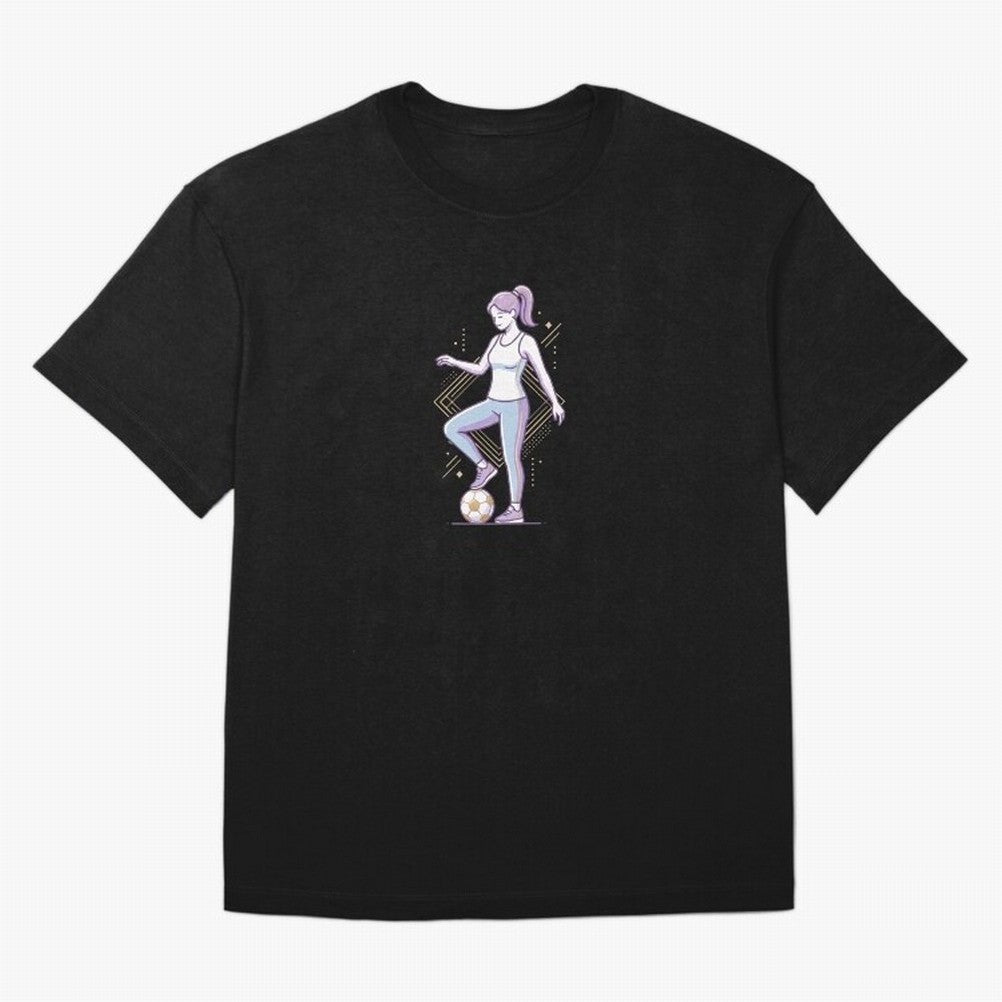 Female Soccer Player Athlete Line Art Oversized T-Shirt Show Fan Pride Across the FIFA World Cup 2026 Group Stage Journey through Haaland and Mbappe Highlights, Argentina Pride, Match Day Excitement, Supporter Culture, Golden Goals and Global