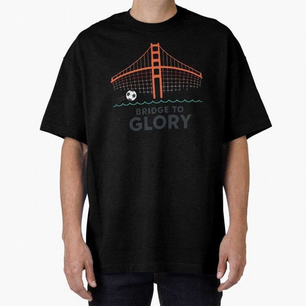Bridge to Glory Oversized T-Shirt Celebrate Classic Football Spirit in FIFA World Cup 2026 USA Canada Mexico Built around CR7 and Messi, Germany Energy, Vintage Soccer Flavor, Modern Football Stars, National Flags and Final Night Emotion; Ideal for