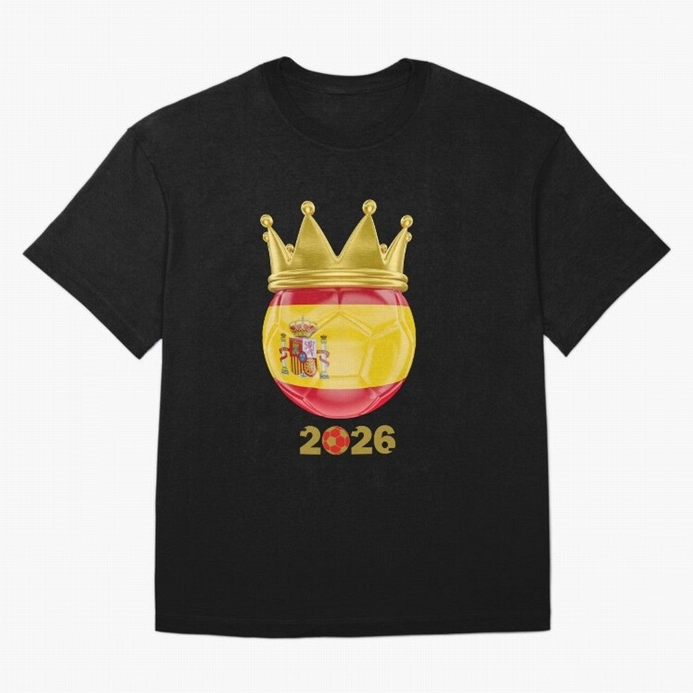 Spain Football Champion Crown 2026 Oversized T-Shirt Celebrate Global Passion for FIFA World Cup 2026 Group Stage Built around Haaland and Mbappe, Brazil Energy, Football Festival Excitement, Trophy Ambitions, Country Rivalries and Star Player