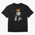 Argentina Soccer Bear World Cup Teddy Bear Oversized T-Shirt Share the Excitement of FIFA World Cup 2026 Group Stage for Fans of Mbappe and Neymar and Spain and Netherlands, Bringing Fan Favorite Moments, National Team Passion, Big Match Drama and