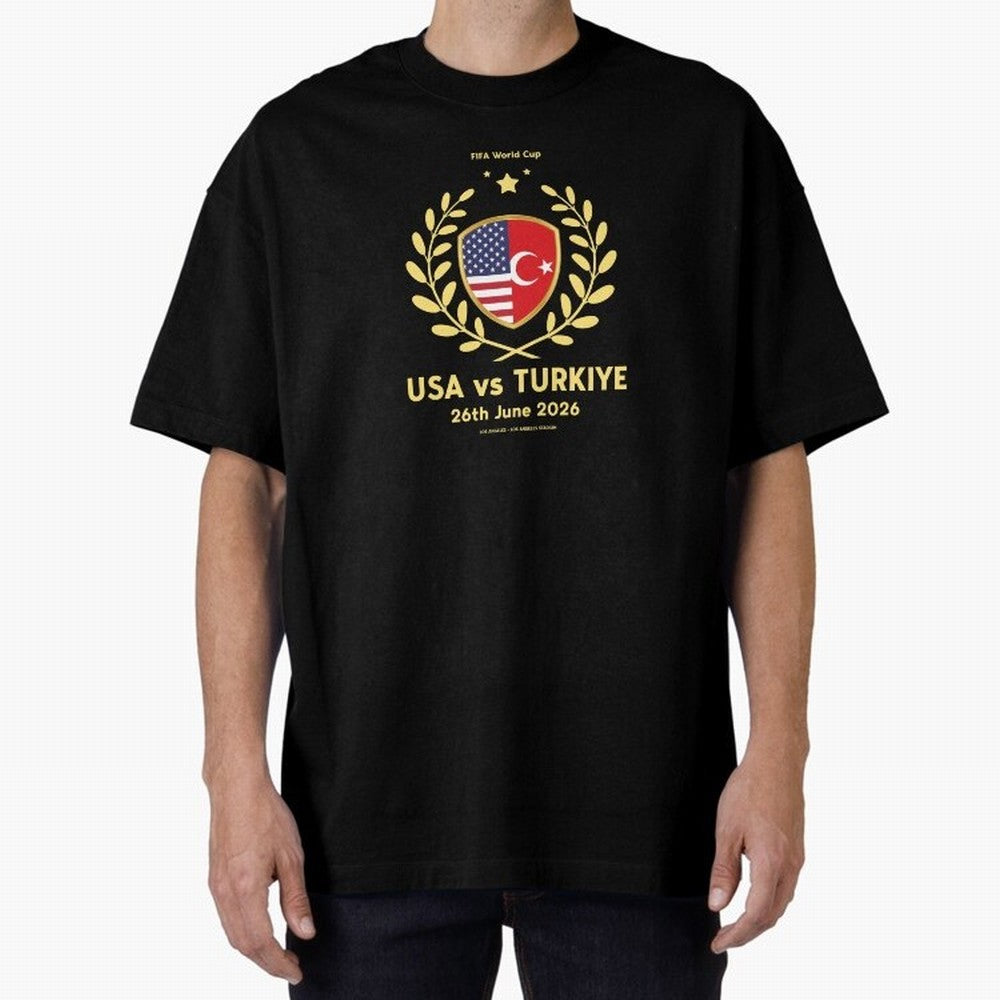 Copy of FIFA World Cup - USA v Turkiye Oversized T-Shirt Celebrate Classic Football Spirit in FIFA World Cup 2026 USA Canada Mexico for Fans of Haaland and England, Bringing Football Festival Excitement, Trophy Ambitions, Country Rivalries and Star