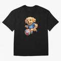 Golden Retriever Soccer Champ - World Cup 2026 Spirit Oversized T-Shirt Honor the Beautiful Game during Global Football Passion for FIFA World Cup 2026 USA Canada Mexico, Centered on Haaland and Mbappe, Argentina and Brazil, Football Festival