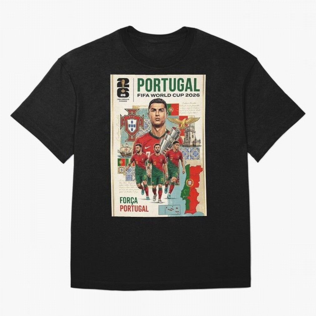 Portugal 2026 ¨C In Search of Glory Oversized T-Shirt Show Match Day Excitement for FIFA World Cup 2026 Group Stage Built around Messi, CR7 and Mbappe, Argentina Energy, Soccer Culture, Superstar Moments, National Team Dreams and Competitive Fire;
