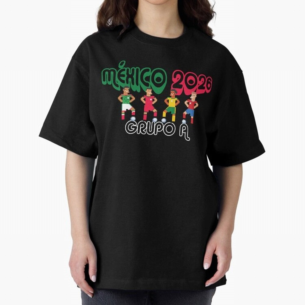 Mexico 2026 Group A Oversized T-Shirt Bring Trophy Dreams to FIFA World Cup 2026 Spirit, Capturing Netherlands, Messi, Neymar and Mbappe, Supporter Pride, Iconic Celebrations, Legendary Names and Global Match Day Energy; Perfect for People Who Love