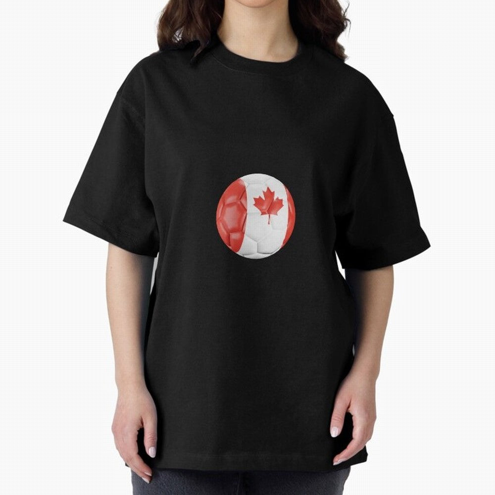 Canada Oversized T-Shirt Celebrate Fan Culture around Global Football Passion for FIFA World Cup 2026 USA Canada Mexico, Capturing Neymar, Haaland and Cristiano Ronaldo, Brazil, Sports Nostalgia, International Competition, Famous Players and