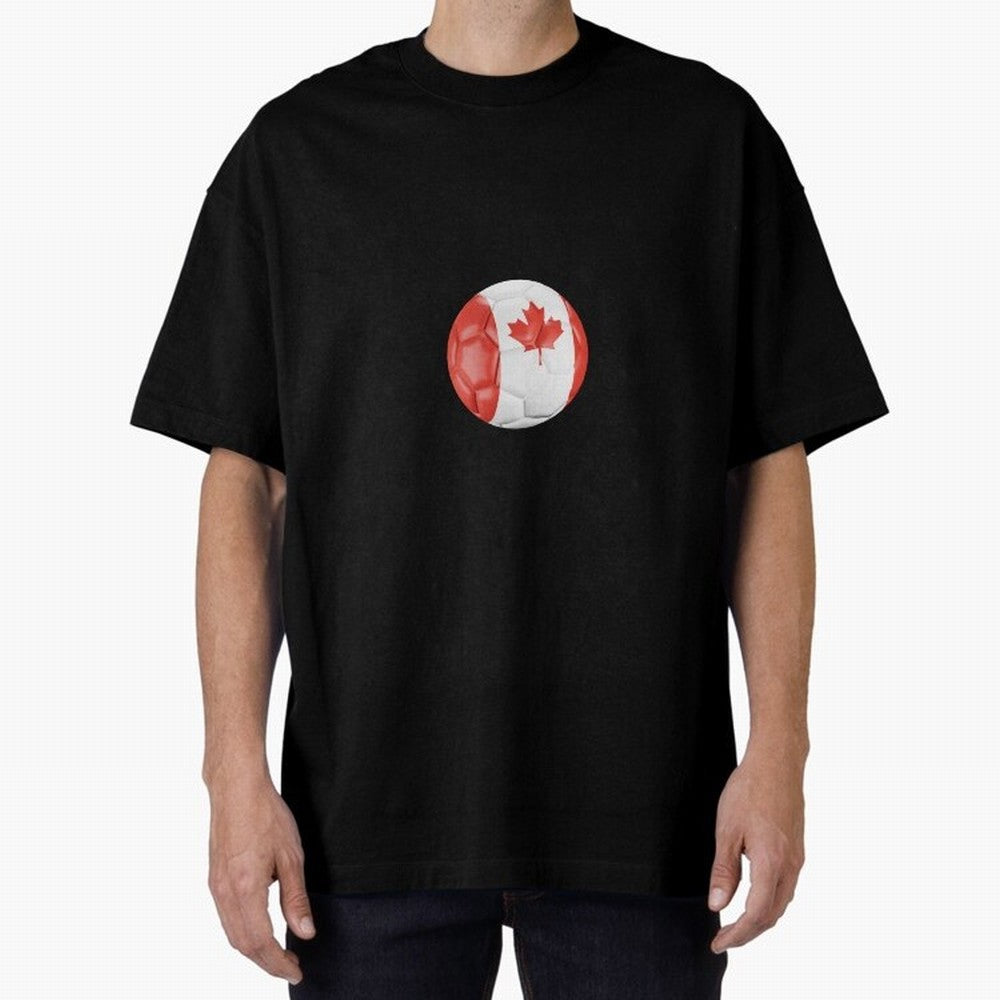 Canada Oversized T-Shirt Celebrate Fan Culture around Global Football Passion for FIFA World Cup 2026 USA Canada Mexico, Capturing Neymar, Haaland and Cristiano Ronaldo, Brazil, Sports Nostalgia, International Competition, Famous Players and