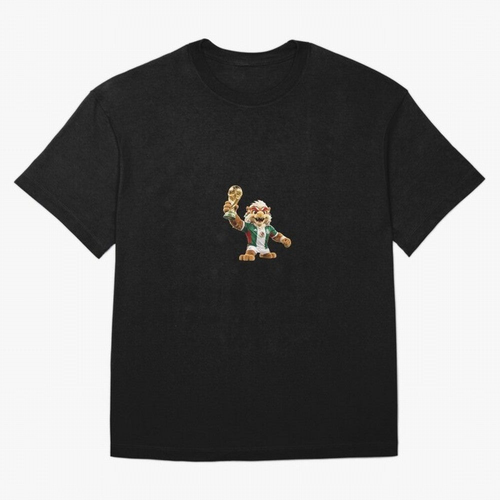 Mexico Soccer Mascot Champion - Mexican Football Victory Trophy 2026 Oversized T-Shirt Support Iconic Players in FIFA World Cup 2026 for Fans of Mbappe and Neymar and Argentina, Bringing Champion Mindset, Group Stage Buzz, Knockout Tension and