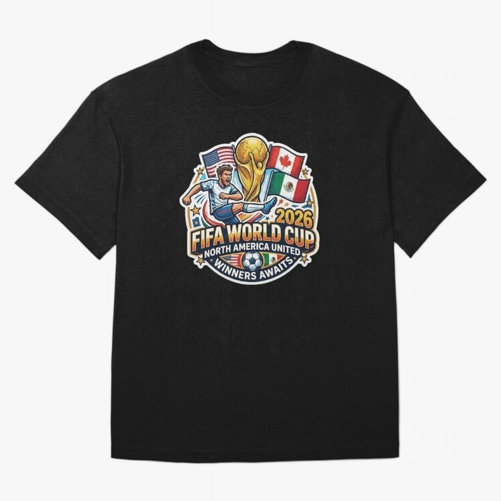 FIFA World Cup 2026 North America United Oversized T-Shirt Celebrate Every Goal in FIFA World Cup 2026 USA Canada Mexico Spirit, Featuring Spain, Haaland and Mbappe, Supporter Pride, Iconic Celebrations, Legendary Names and Global Match Day Energy;