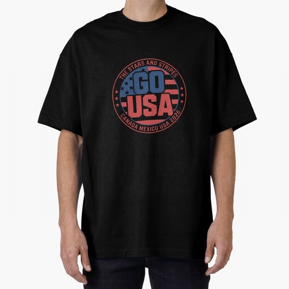 2026 USA Soccer Mexico Canada Oversized T-Shirt Turn Up for FIFA World Cup 2026 Group Stage Spirit, with Argentina, CR7 and Messi, Stadium Chants, National Pride, Trophy Dreams and Unforgettable Football Memories; Perfect for People Who Love