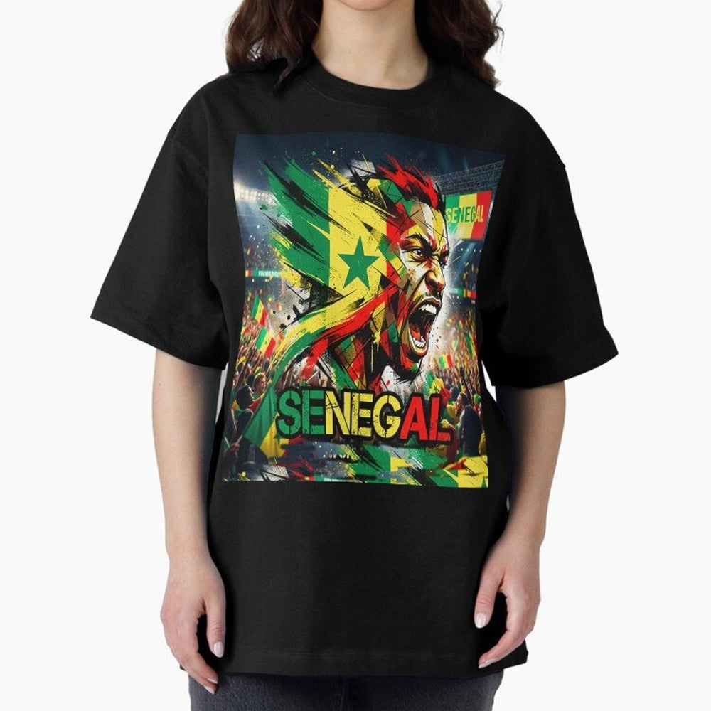 SENEGAL FOOTBALL TEAM Oversized T-Shirt Fuel Global Football Passion for FIFA World Cup 2026, Inspired by Messi, Neymar and Mbappe, Spain and Netherlands, Vintage Soccer Flavor, Modern Football Stars, National Flags and Final Night Emotion; Ideal