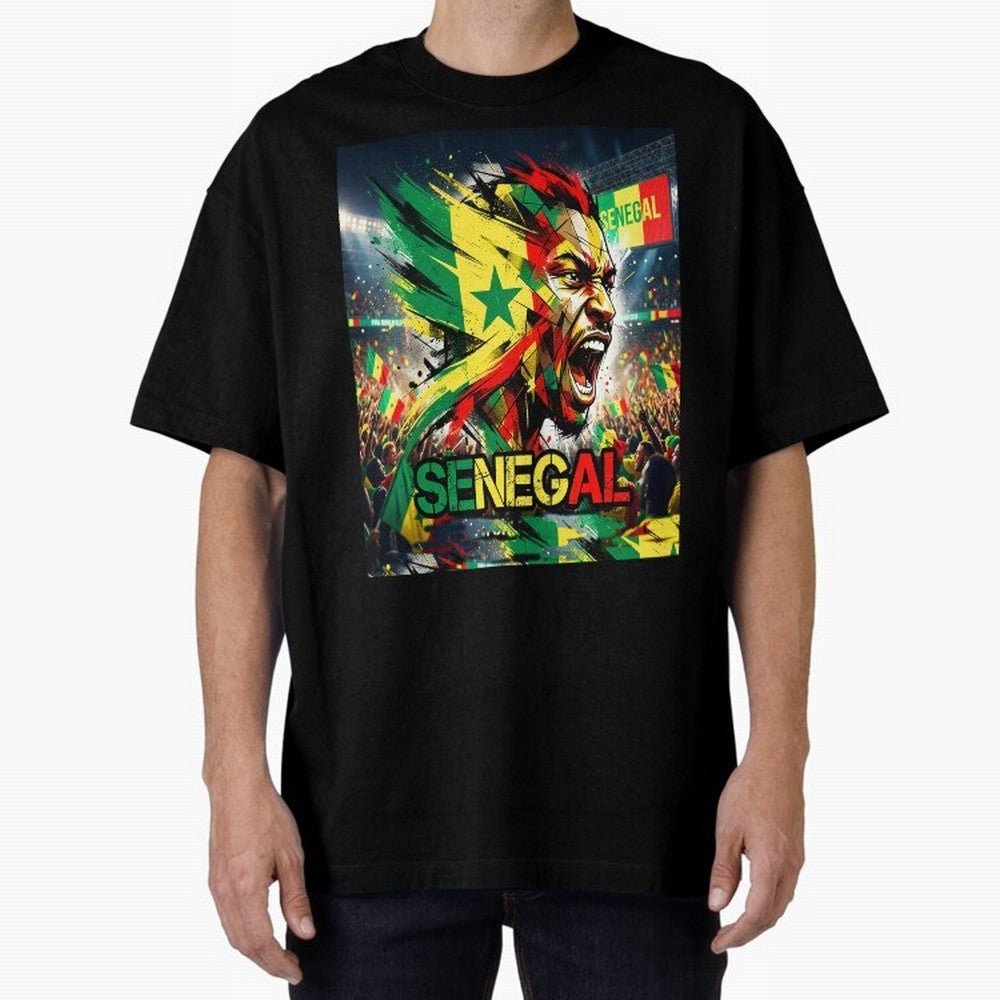SENEGAL FOOTBALL TEAM Oversized T-Shirt Fuel Global Football Passion for FIFA World Cup 2026, Inspired by Messi, Neymar and Mbappe, Spain and Netherlands, Vintage Soccer Flavor, Modern Football Stars, National Flags and Final Night Emotion; Ideal