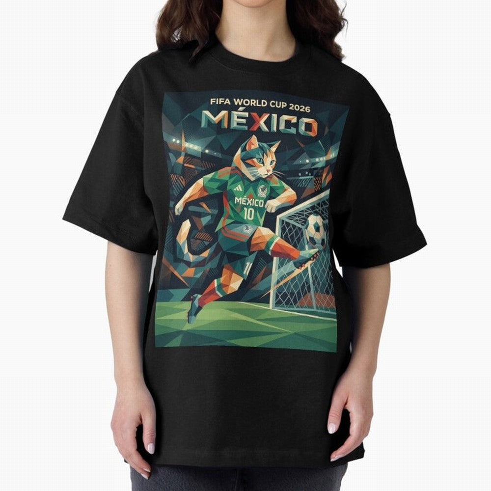 FIFA World Cup Mexico Oversized T-Shirt Fuel FIFA World Cup 2026 USA Canada Mexico Spirit, Centered on Spain, Neymar, Vintage Soccer Flavor, Modern Football Stars, National Flags and Final Night Emotion; Created for Match Day Parties, Soccer Gifts,