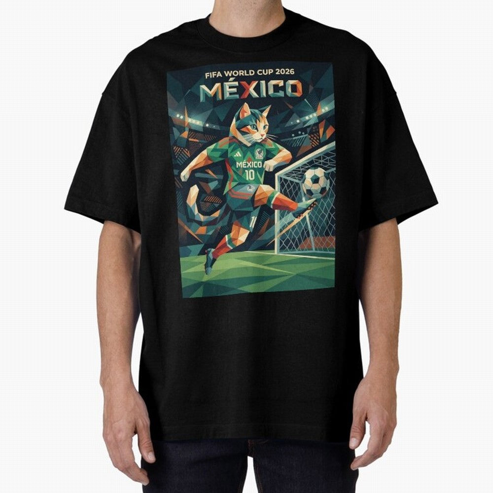 FIFA World Cup Mexico Oversized T-Shirt Fuel FIFA World Cup 2026 USA Canada Mexico Spirit, Centered on Spain, Neymar, Vintage Soccer Flavor, Modern Football Stars, National Flags and Final Night Emotion; Created for Match Day Parties, Soccer Gifts,