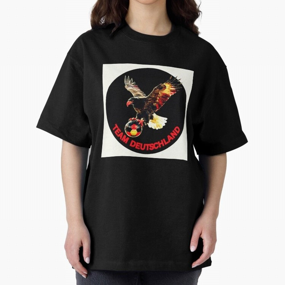 Eagle motif TEAM Germany Oversized T-Shirt Feel the Roar of the FIFA World Cup 2026 USA Canada Mexico Journey through Messi Highlights, Argentina and Brazil Pride, Stadium Memories, Football Loyalty, International Chants and Championship Tradition;