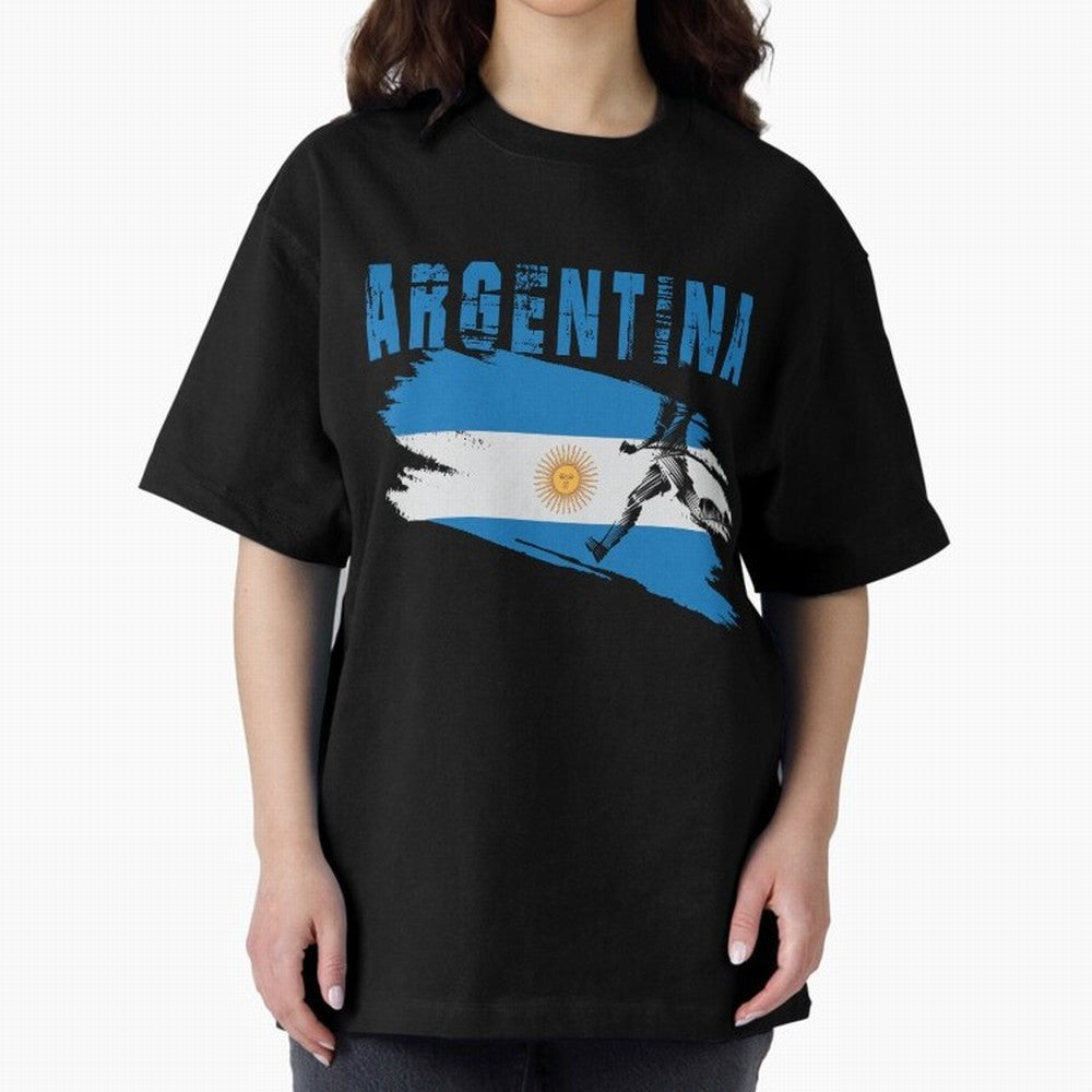 Argentina World Cup 2026 ¨C Pride in Motion Oversized T-Shirt Share the Excitement of FIFA World Cup 2026 USA Canada Mexico Spirit, Featuring England, Neymar, Haaland and Cristiano Ronaldo, Soccer Culture, Superstar Moments, National Team Dreams