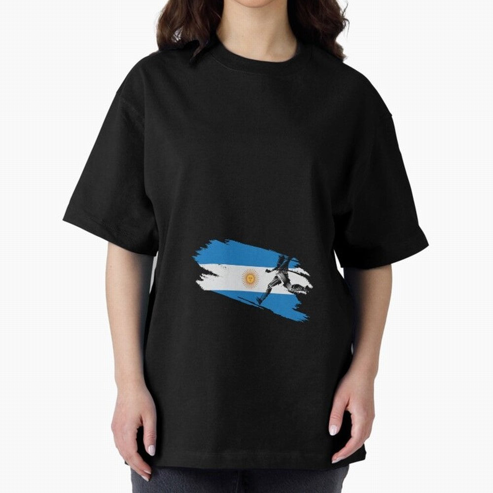Argentina 2026 ¨C Muchachos ¨C Rumbo a la Cuarta en USA 2026 Oversized T-Shirt Back the Journey through Global Football Passion for FIFA World Cup 2026 Group Stage, with Neymar, Haaland and Cristiano Ronaldo, France, Football Festival Excitement,