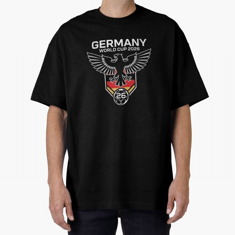 Germany National Football Team World Cup 2026 Eagle Logo Oversized T-Shirt Refresh FIFA World Cup 2026 USA Canada Mexico with Haaland, Argentina and Brazil Energy, Champion Mindset, Group Stage Buzz, Knockout Tension and Passionate Fan Culture;