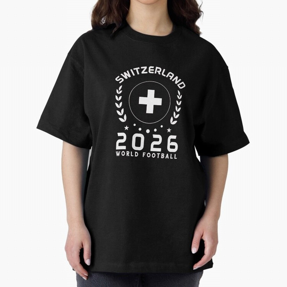 World Cup 2026 Switzerland Football Fan Swiss Supporter T-Shirt_85614346 Oversized T-Shirt Feel the Trophy Chase of Match Day Hype around FIFA World Cup 2026 USA Canada Mexico, CR7 and Messi, England, Retro Football Energy, Iconic Rivalries, Trophy