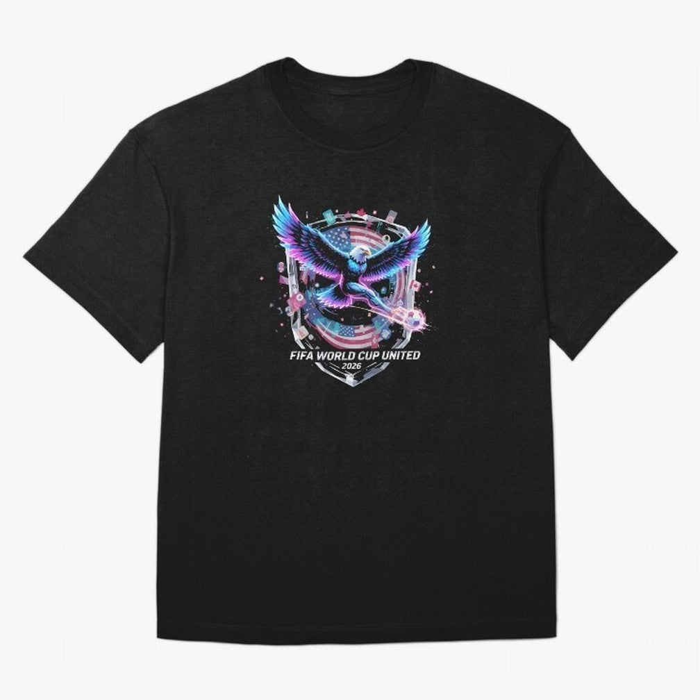 FIFA World Cup 2026 United Eagle Soccer Art T-Shirt_86867742 Oversized T-Shirt Feel the Roar of FIFA World Cup 2026 Spirit, Driven by England, France and Netherlands, CR7, Sports Nostalgia, International Competition, Famous Players and