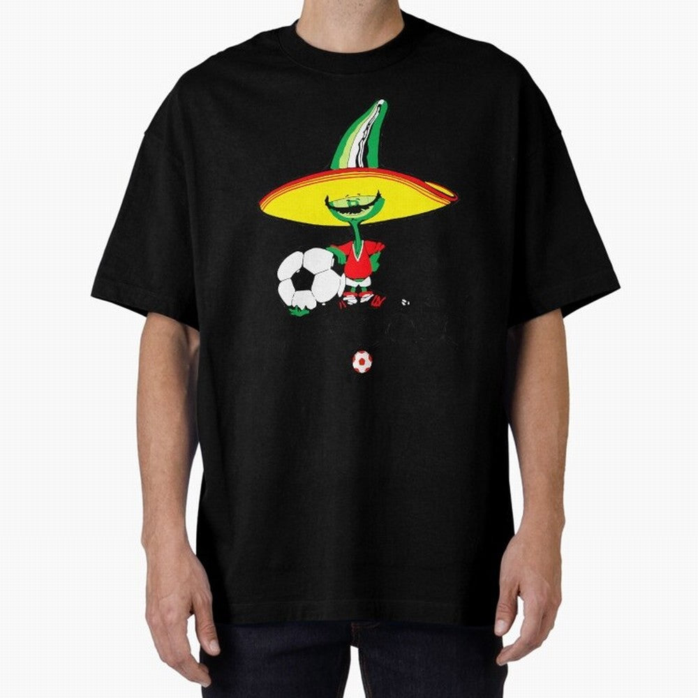 Mexico 86 Oversized T-Shirt Honor the Football Icons of FIFA World Cup 2026 for Fans of Mbappe and Neymar and Brazil, Portugal and Argentina, Bringing Retro Football Energy, Iconic Rivalries, Trophy Chase Drama and Stadium Atmosphere; Ideal for