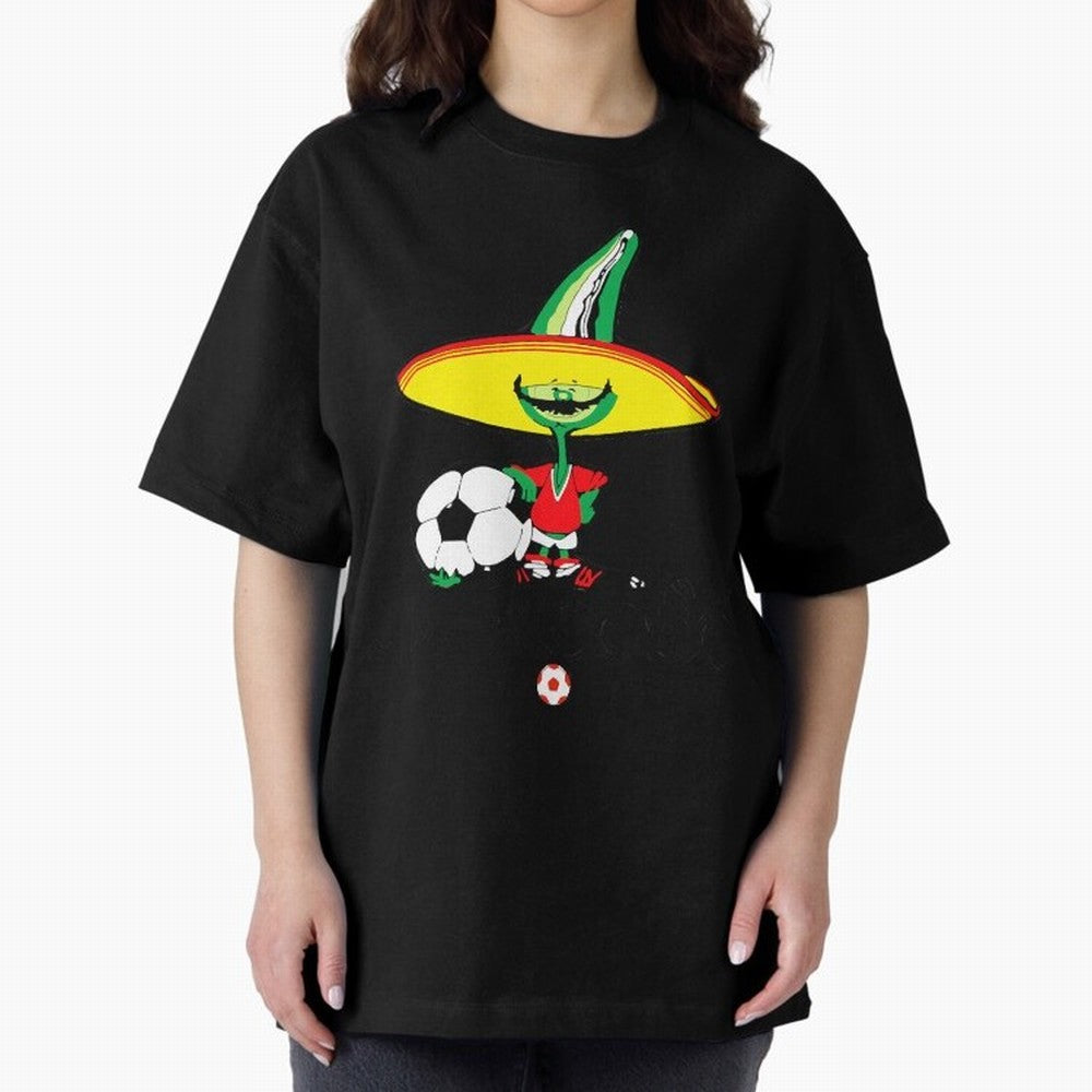 Mexico 86 Oversized T-Shirt Honor the Football Icons of FIFA World Cup 2026 for Fans of Mbappe and Neymar and Brazil, Portugal and Argentina, Bringing Retro Football Energy, Iconic Rivalries, Trophy Chase Drama and Stadium Atmosphere; Ideal for