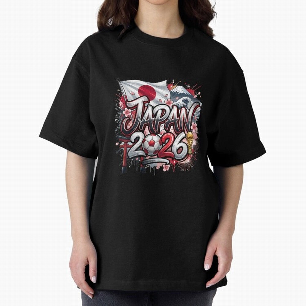 Japan World Cup 2026 Football Legacy Oversized T-Shirt Support the Legends of FIFA World Cup 2026 Driven by Messi, Neymar and Mbappe, Spain Energy, Classic Soccer Heritage, Championship Pressure, Fan Loyalty and International Pride; Built for