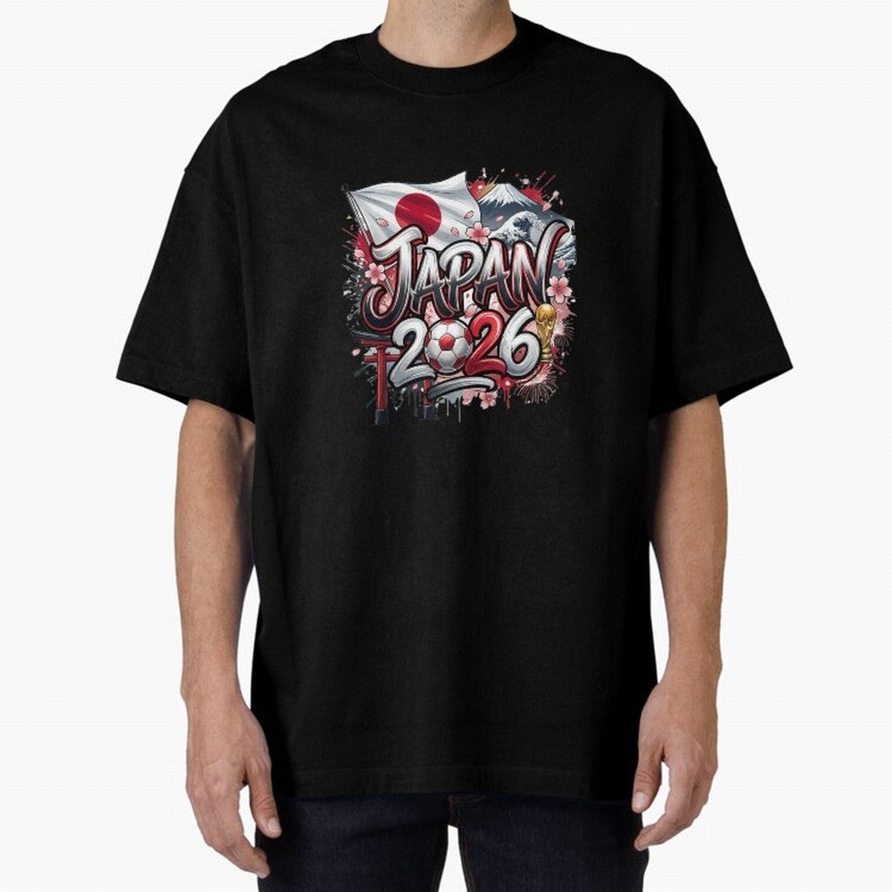 Japan World Cup 2026 Football Legacy Oversized T-Shirt Support the Legends of FIFA World Cup 2026 Driven by Messi, Neymar and Mbappe, Spain Energy, Classic Soccer Heritage, Championship Pressure, Fan Loyalty and International Pride; Built for