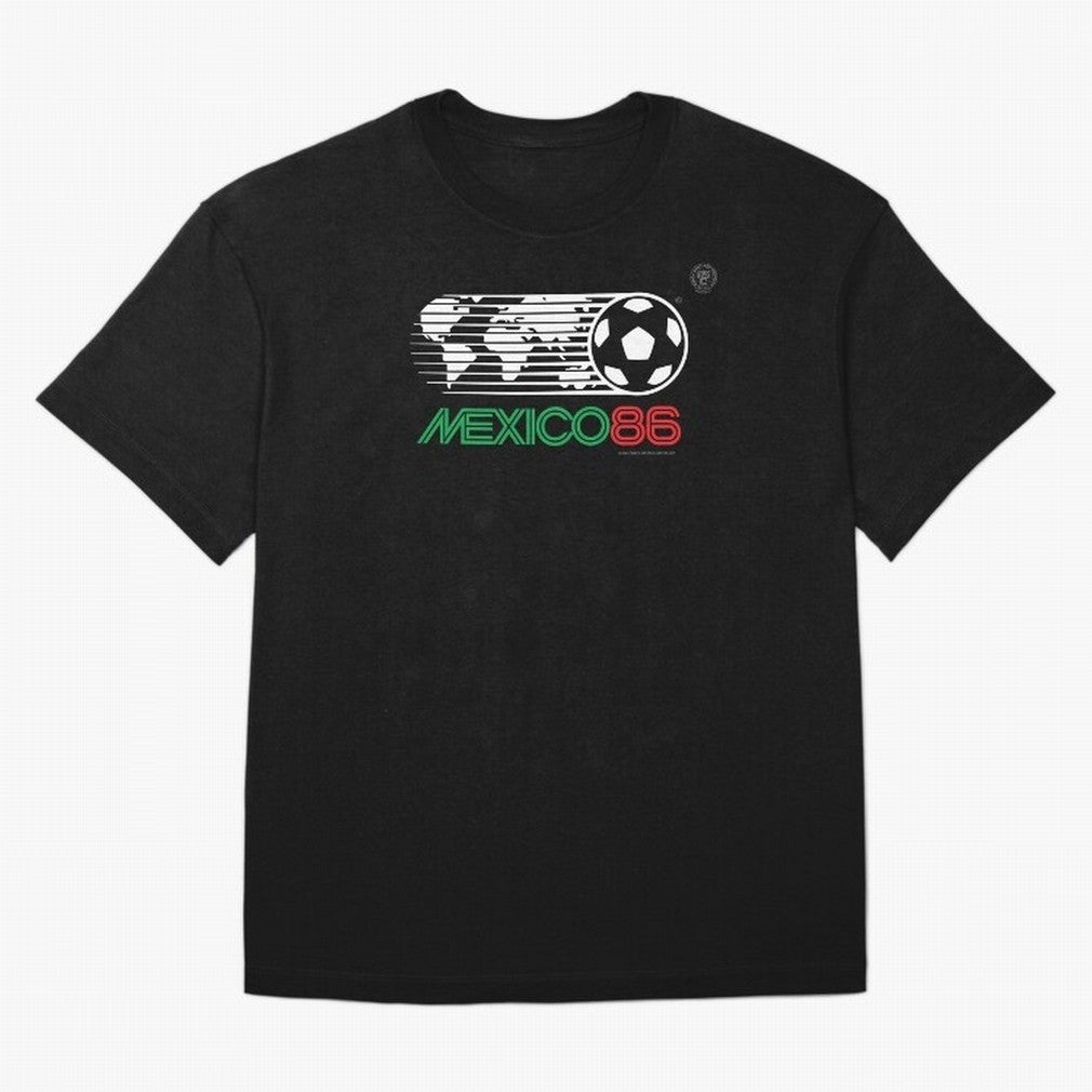 Mexico 86 Logo Tribute ¨C Retro Soccer World Cup Inspired Graphic | Vintage Mexican Football Art | Ruben Santiago Creative Oversized T-Shirt Represent FIFA World Cup 2026 Group Stage for Fans of Neymar and Brazil, Bringing Goal Celebration Energy,