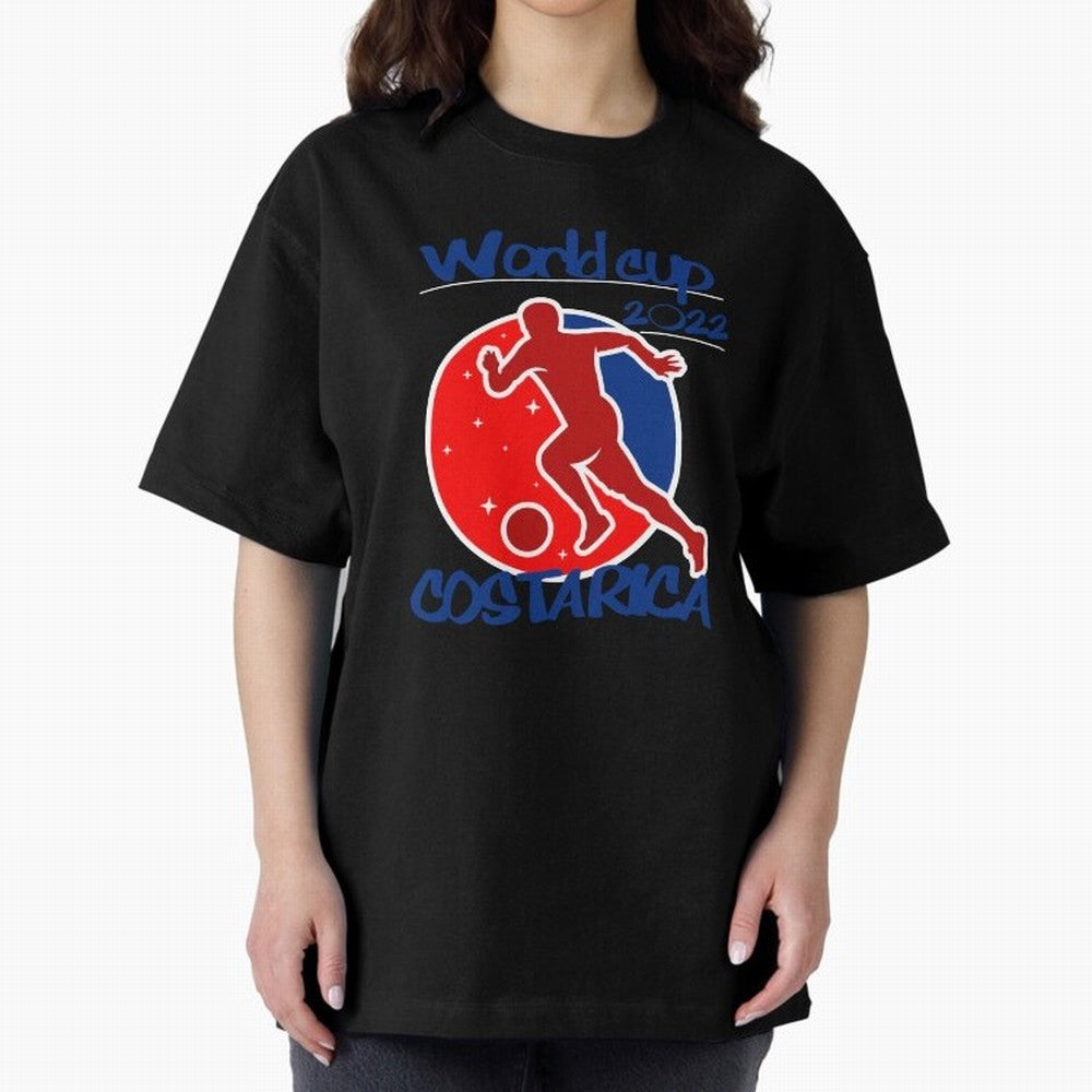 Costa Rica World Cup 2022 Oversized T-Shirt Get Ready for the FIFA World Cup 2026 USA Canada Mexico Journey through Mbappe and Neymar Highlights, Brazil, Portugal and Argentina Pride, Classic Soccer Heritage, Championship Pressure, Fan Loyalty and