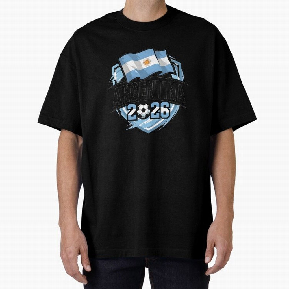 ARGENTINA World Cup 2026 Poster ¨C ARGENTINA Football Oversized T-Shirt Bring Trophy Dreams to FIFA World Cup 2026 Spirit, Capturing Netherlands, Messi, Neymar and Mbappe, Supporter Pride, Iconic Celebrations, Legendary Names and Global Match Day
