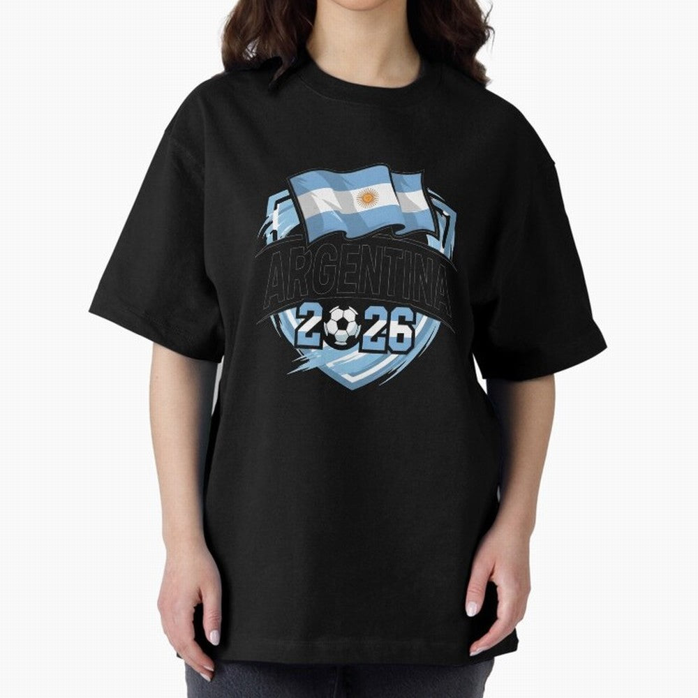 ARGENTINA World Cup 2026 Poster ¨C ARGENTINA Football Oversized T-Shirt Bring Trophy Dreams to FIFA World Cup 2026 Spirit, Capturing Netherlands, Messi, Neymar and Mbappe, Supporter Pride, Iconic Celebrations, Legendary Names and Global Match Day